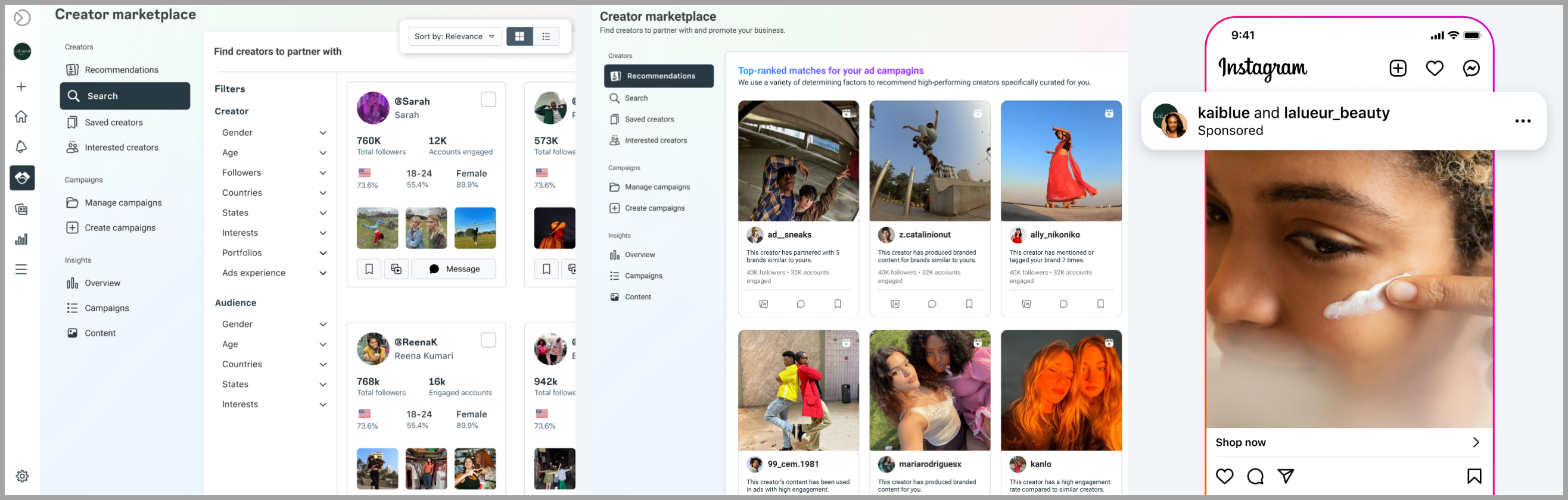 Instagram Creator Marketplace interface