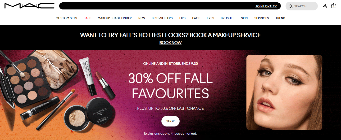 Time-limited fall offers on Mac's website