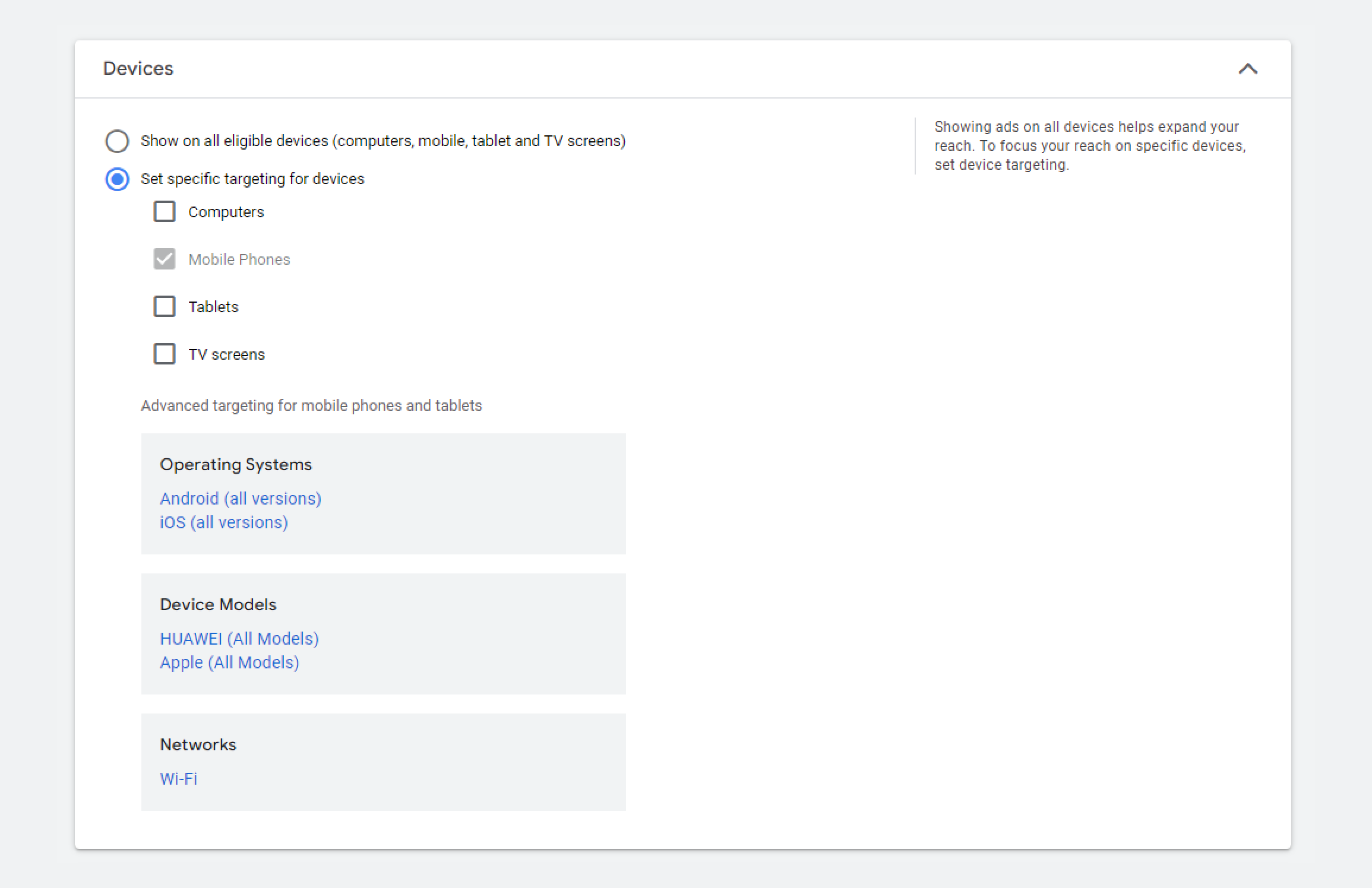 Choosing device targeting for Google ads