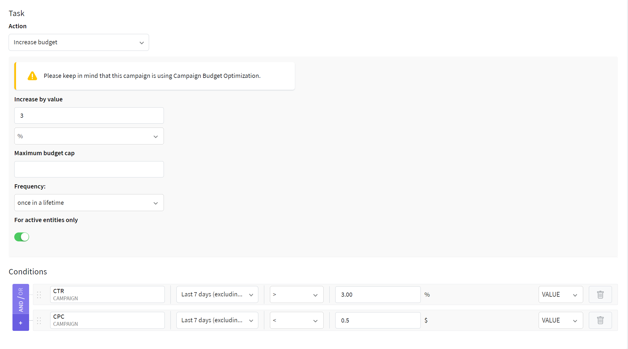 An automated rule for scaling Meta ads