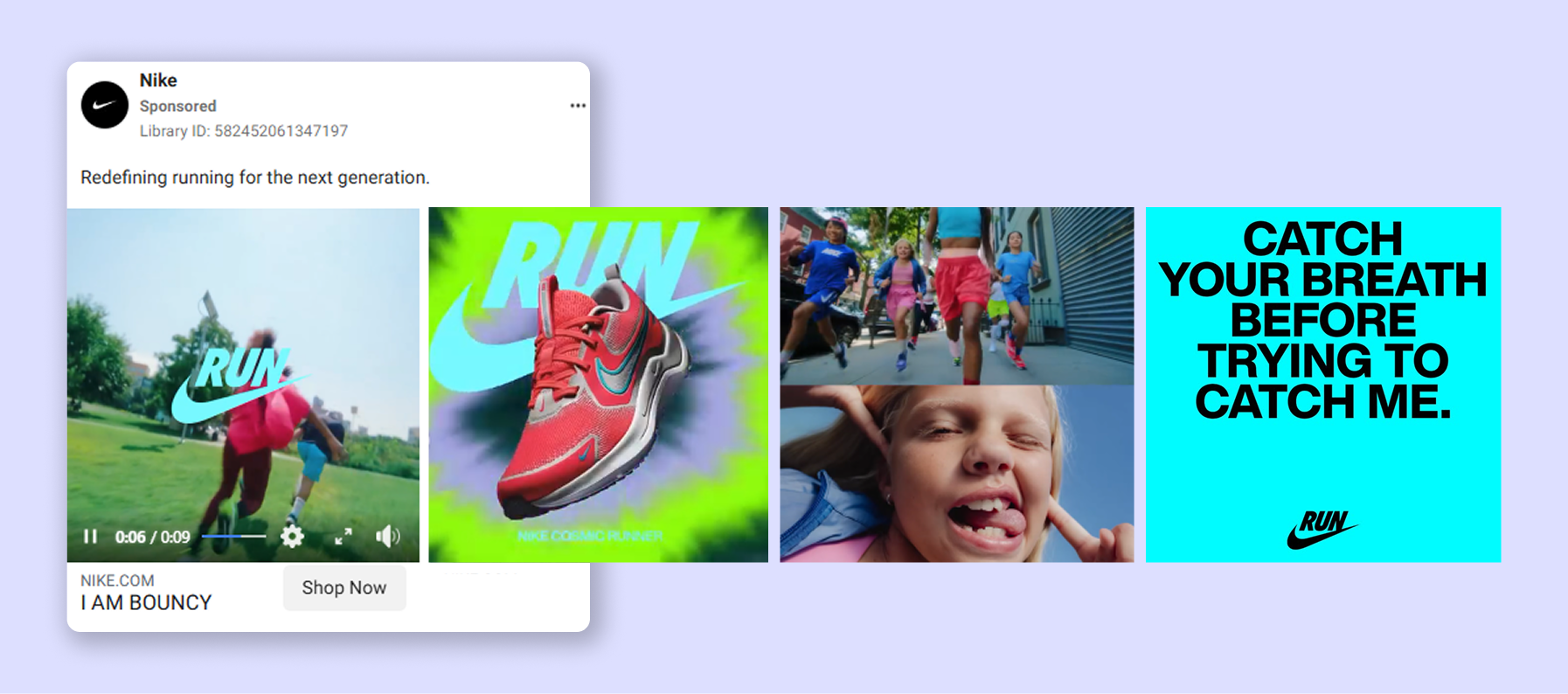 Facebook carousel ad example: Nike
