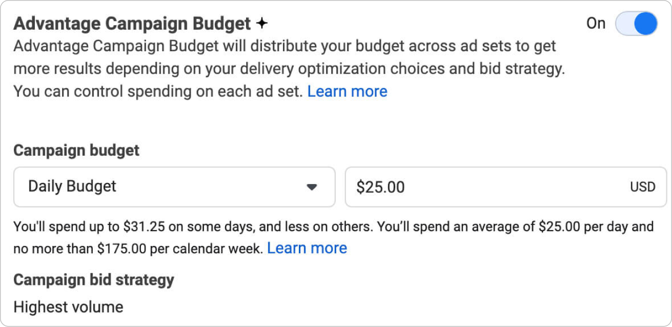 Advantage Campaign Budget for Facebook ads