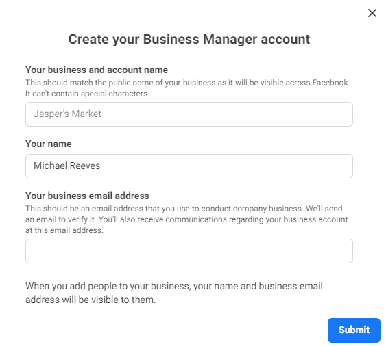 create business manager account