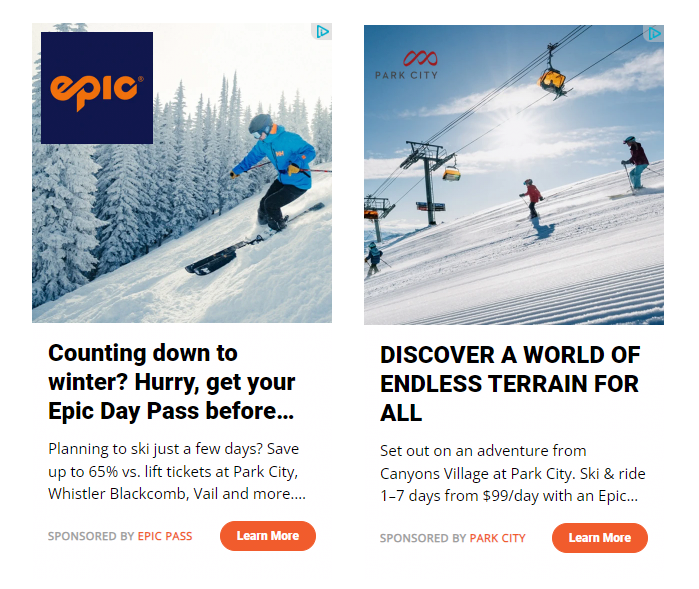 Winter-themed Google banner ads