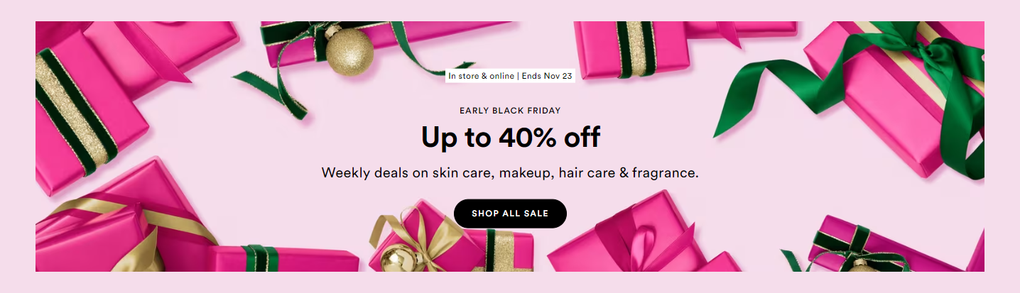 Sephora's early Black Friday sales campaign 