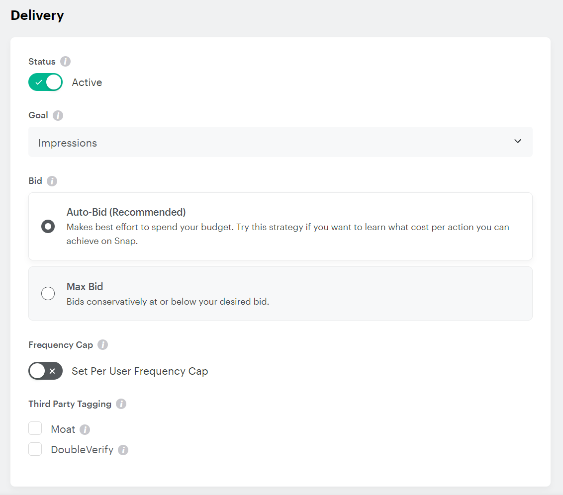 ad set delivery settings