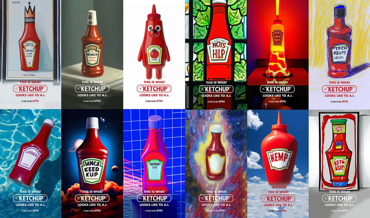 Heinz's AI-generated ketchup images