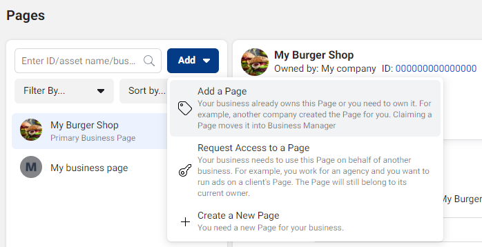 add pages to business
