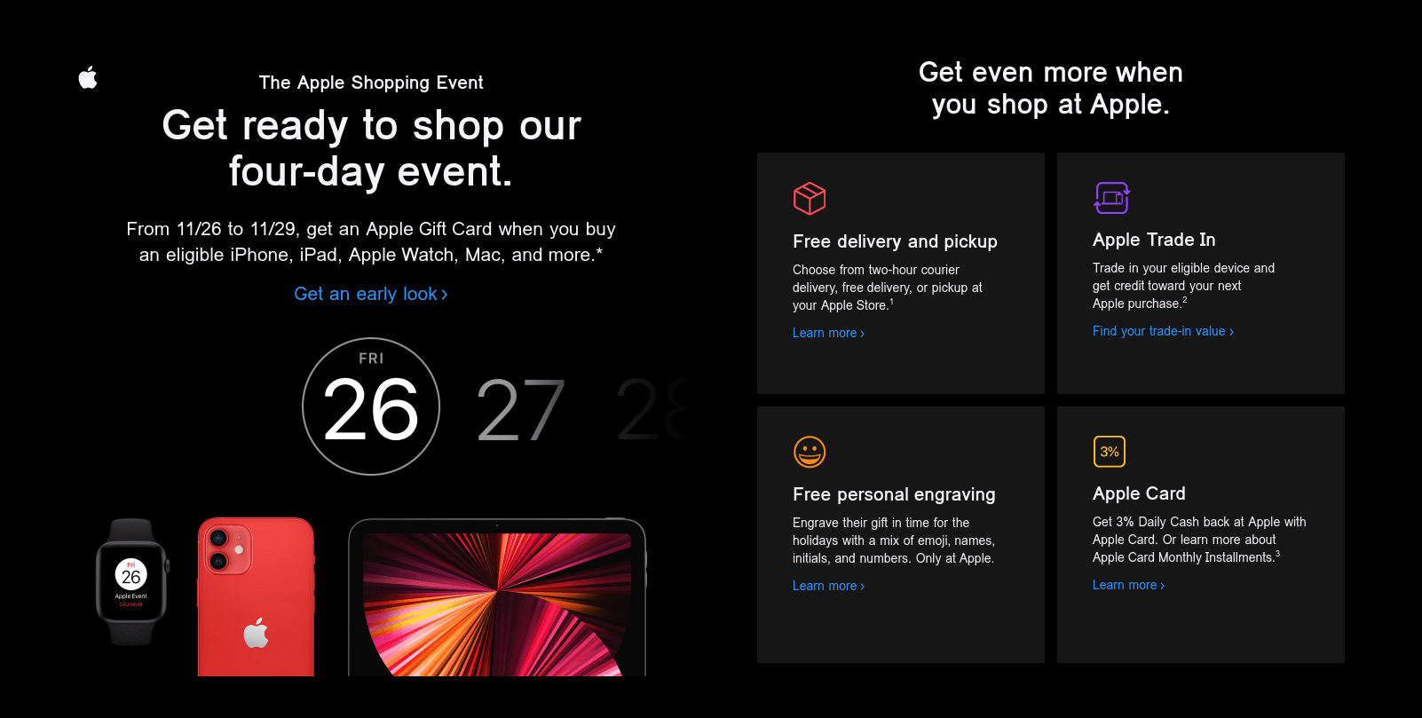 Apple's Cyber week sales email 