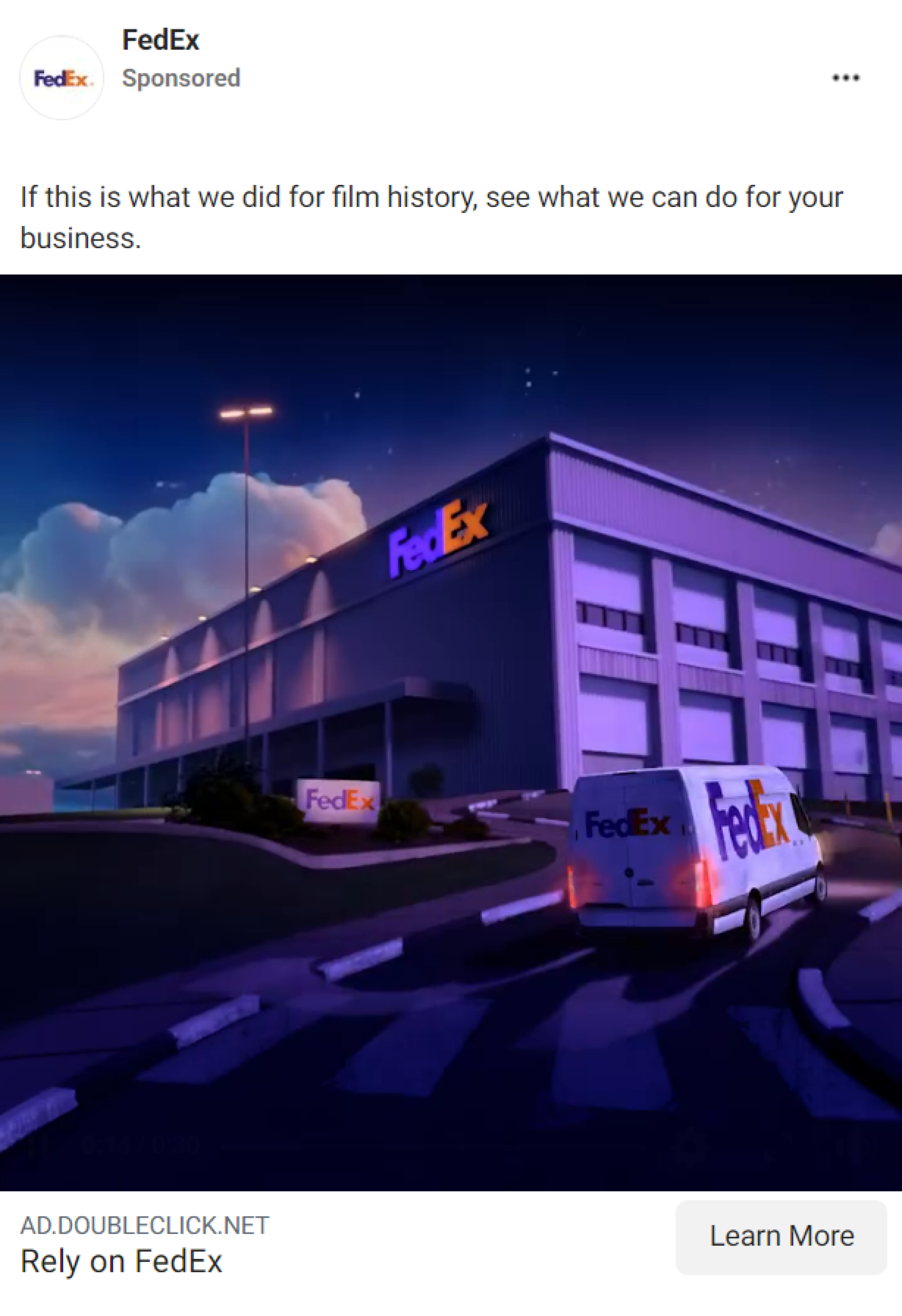 FedEx's Facebook ad