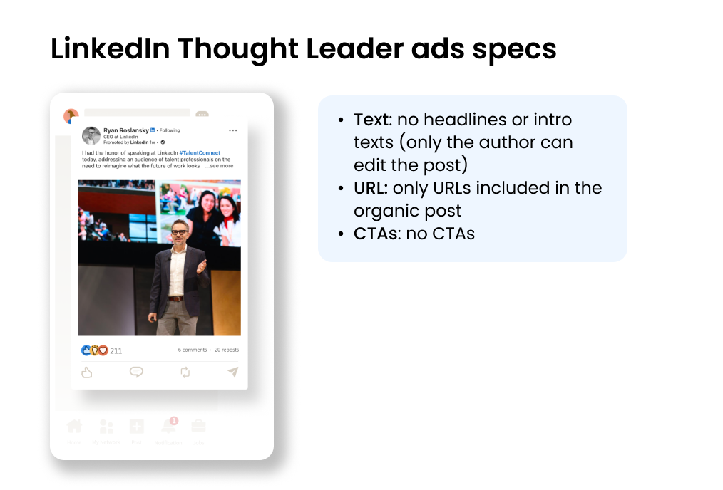 LinkedIn thought leader ads specs