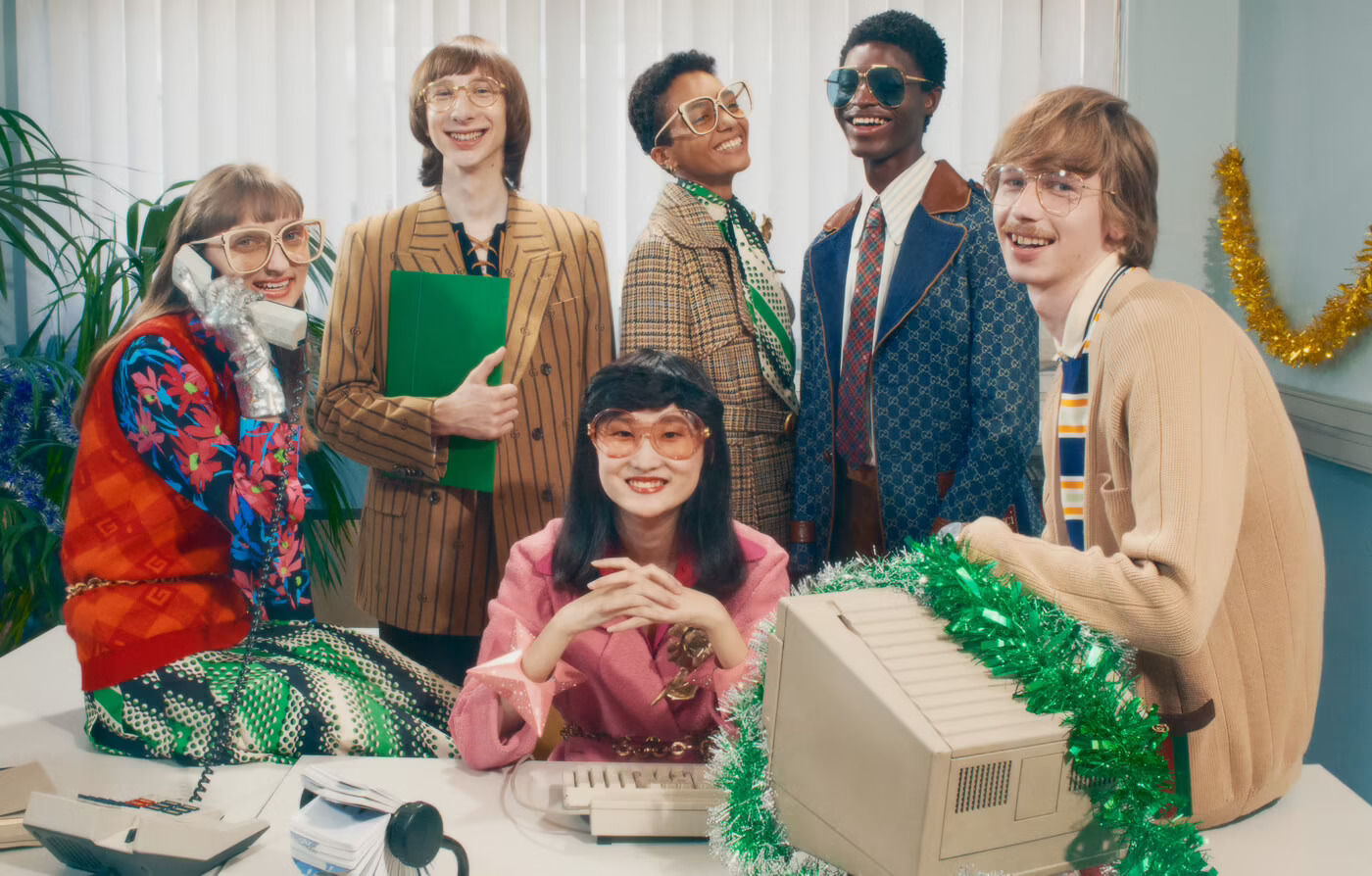 GUCCI’s 2020 Christmas ad campaign about an office party