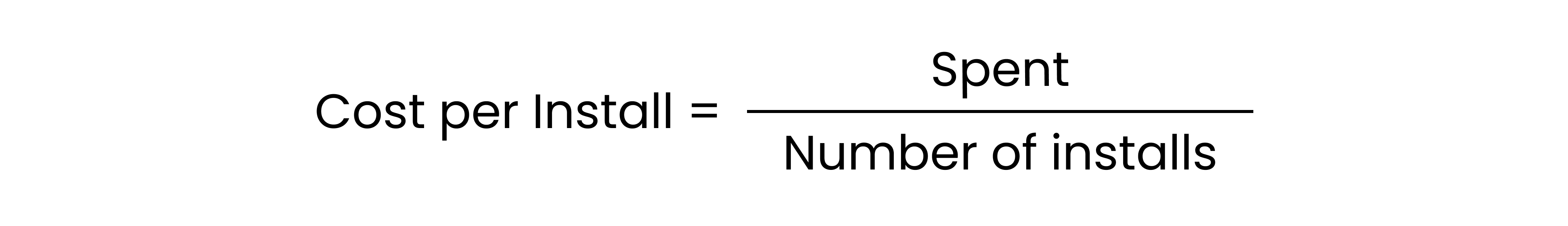 Formula for calculating cost per install