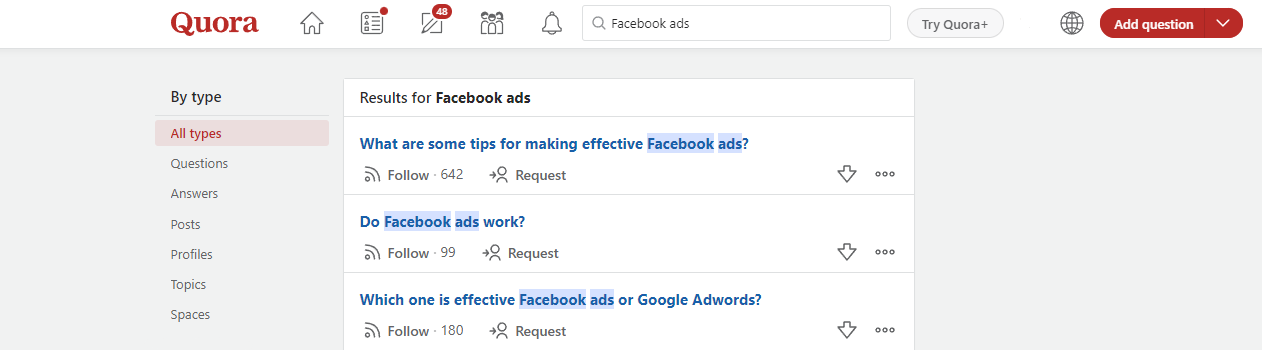 Quora search