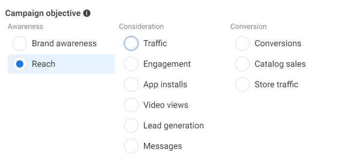 facebook ad objectives