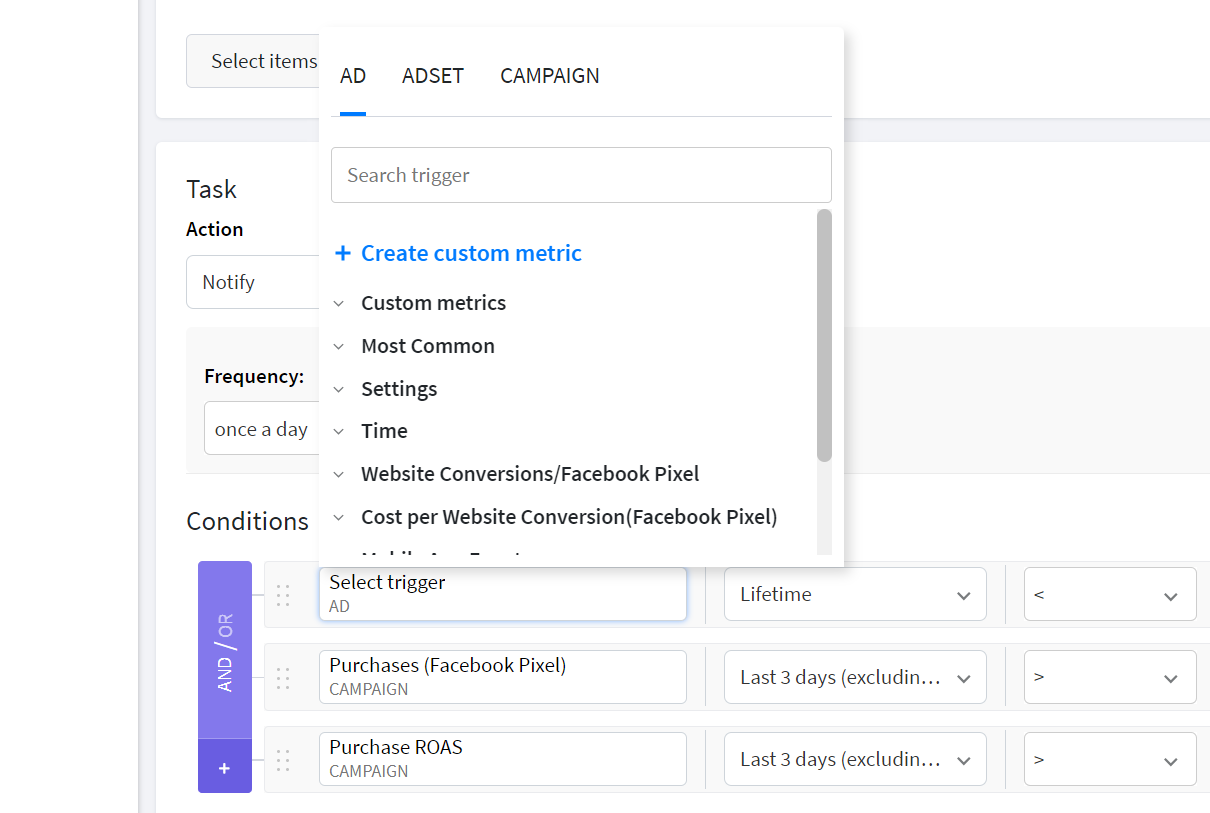 ad management automation rules