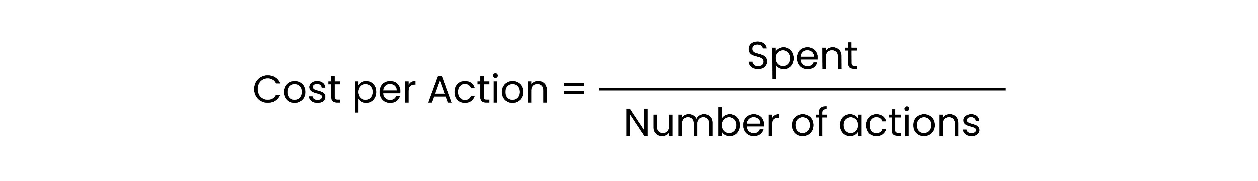 Formula for calculating cost per action